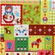 Japanese Cosmo fabric matryoshka kawaii animals green