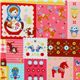 Japanese Cosmo fabric matryoshka kawaii animals pink