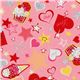 Japanese fabric Cosmo ice cream glitter stars pink