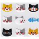 Kamio cat heads sticker cats fishes kitty
