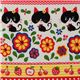 black cat Kokka Fabric from Japan kawaii half yard