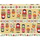 Matryoshka yellow Kokka Fabric Japan kawaii half yard
