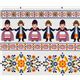 Dirndl traditional dress couple Kokka Fabric Japan half yard