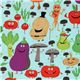 Michael Miller fabric Edgy Veggie funny vegetables
