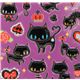 Q-Lia sticker black cats kawaii poker symbols hearts