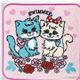 Swimmer kawaii pink towel cats roses hearts