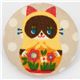 big matryoshka kitty button brown Kokka fabric button