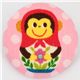 big matryoshka monkey button pink Kokka fabric button