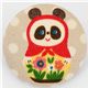 big matryoshka panda button brown Kokka fabric button