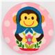 big monkey matryoshka button pink Kokka fabric button
