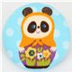 grosser Panda Matroschka Knopf blauer Kokka Stoffknopf