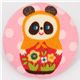 big panda matryoshka button pink Kokka fabric button