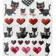 schwarze Katzen Sticker kawaii Aufkleber