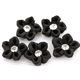 black miniature crystal flowers deco 5 pcs