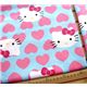 blue Hello Kitty Fabric with pink hearts kawaii 0.5m
