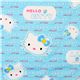 blue Hello Kitty fabric with big Hello Kitty heads