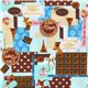 blue Japanese fabric France chocolate Cosmo
