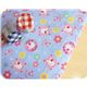blauer kawaii Stoff mit Hasen Blumen 0,5m