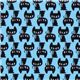 blue kitty Kokka oxford cloth fabric kawaii from Japan