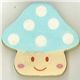 blue toadstool mushroom eraser with glitter cute kawaii