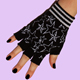 black fingerless gloves with stars