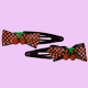 Cherry hairclips with polka dots