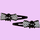 Skull checker hairclips