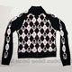 black-white sweater with skulls & checker size L