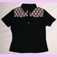 black-white skulls blouse shirt size L
