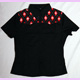 black skull checker blouse shirt size M