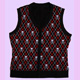 black-red vest with skulls & checker size L