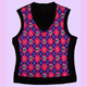 pink vest with skulls and checker size S