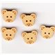 cute wooden buttons bears kawaii 5 pcs