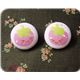 cute fabric buttons strawberry kawaii 2 pieces