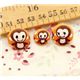 kawaii cute monkey family buttons 3 pcs
