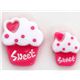 dunkelpinke s�sse kawaii Cupcakes Miniatur Deko 2 St�ck