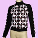 black-white sweater with skulls & checker size L
