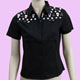 schwarzes Totenkopf Kirsch T-Shirt Bluse Gr S