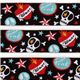 cool black skull woven ribbon trim stars heart punk