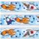 cool blue spaceship woven ribbon trim skyrocket