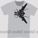 gray CubicEx T-shirt *Bug Plane* size L