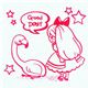 cute Alice in Wonderland stamp flamingo fairy tale