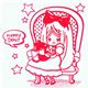 cute Alice in Wonderland stamp with kitty fairy tale