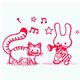 cute Alice in Wonderland stamp with rabbit cat