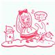cute Alice in Wonderland stamp with rabbit kawaii