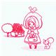 cute Little Red Riding Hood stamp with squirrel bird