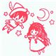cute Peter Pan stamp with Wendy kawaii fairy tale
