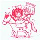 cute Snow-white stamp prince with horse kawaii