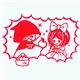 cute Snow-white stamp with witch and apple kawaii