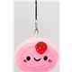 cute Strawberry cake roll plush cellphone charm